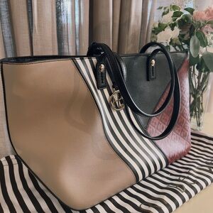 Henri Bendel W57th Mixed Media Tote with Matching Wallet